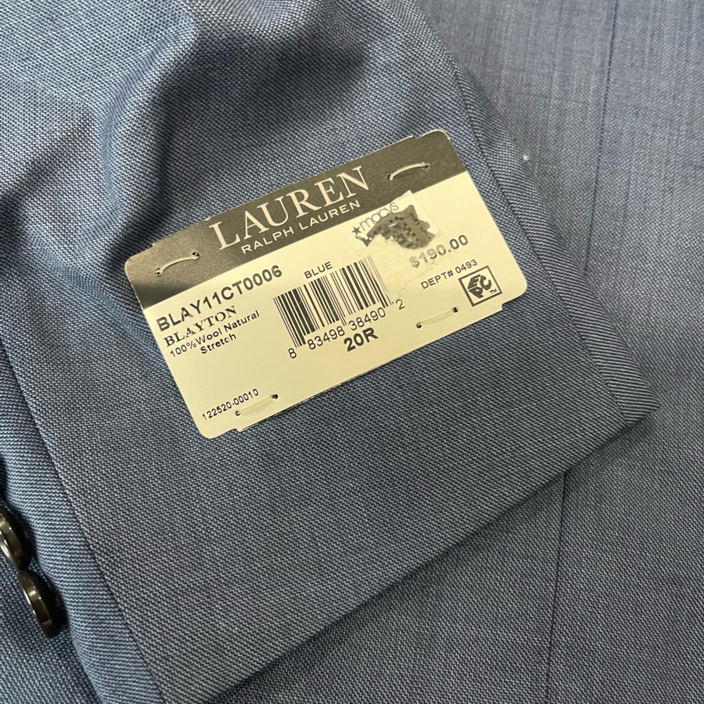 Lauren Ralph Lauren Blayton Blue Plaid Big Boy Suit Blazer Jacket Size 20R NEW - Picture 4 of 7